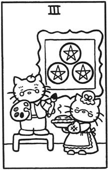���������� - Hello Tarot - Ǯ���� - Three Of Pentacles