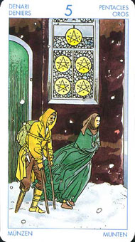 ʥ�׳�ΰ�������� - Universal Waite Tarot - Ǯ���� - Five Of Pentacles