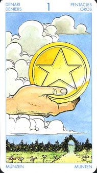 ʥ�׳�ΰ�������� - Universal Waite Tarot - Ǯ��A - Ace Of Pentacles
