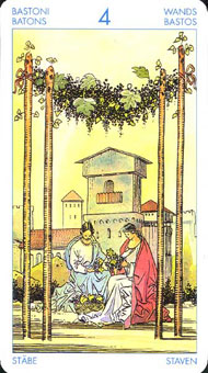 ʥ�׳�ΰ�������� - Universal Waite Tarot - Ȩ���� - Four Of Wands