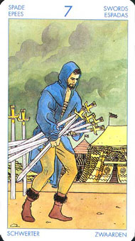 ʥ�׳�ΰ�������� - Universal Waite Tarot - ������ - Seven Of Swords