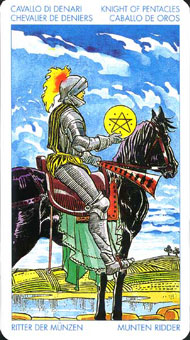 ʥ�׳�ΰ�������� - Universal Waite Tarot - Ǯ����ʿ - Knight Of Pentacles
