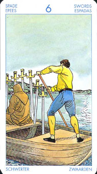ʥ�׳�ΰ�������� - Universal Waite Tarot - ������ - Six Of Swords