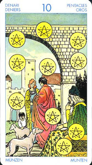 ʥ�׳�ΰ�������� - Universal Waite Tarot - Ǯ��ʮ - Ten Of Pentacles