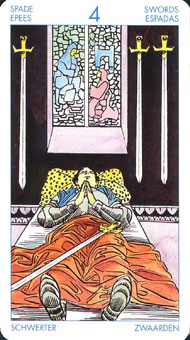 ʥ�׳�ΰ�������� - Universal Waite Tarot - ������ - Four Of Swords