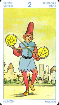 ʥ�׳�ΰ�������� - Universal Waite Tarot - Ǯ�Ҷ� - Two Of Pentacles