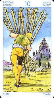 ʥ�׳�ΰ�������� - Universal Waite Tarot - Ȩ��ʮ - Ten Of Wands