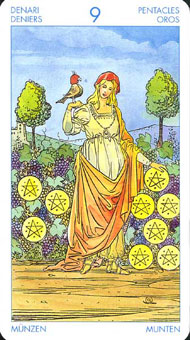 ʥ�׳�ΰ�������� - Universal Waite Tarot - Ǯ�Ҿ� - Nine Of Pentacles