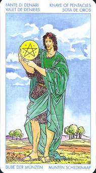 ʥ�׳�ΰ�������� - Universal Waite Tarot - Ǯ���̴� - Page Of Pentacles