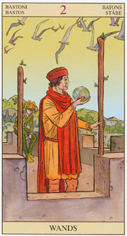 ���ӽ�ΰ�������� - Tarot of the New Vision - Ȩ�ȶ� - Two Of Wands