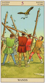 ���ӽ�ΰ�������� - Tarot of the New Vision - Ȩ���� - Five Of Wands
