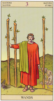 ���ӽ�ΰ�������� - Tarot of the New Vision - Ȩ���� - Three Of Wands