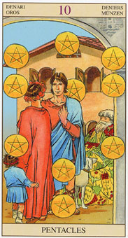 ���ӽ�ΰ�������� - Tarot of the New Vision - Ǯ��ʮ - Ten Of Pentacles