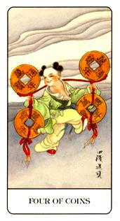 �й��������� - Chinese Tarot - Ǯ���� - Four Of Pentacles