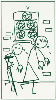 ����������� - Stick Figure Tarot - Ǯ���� - Five Of Pentacles