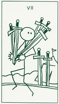 ����������� - Stick Figure Tarot - ������ - Seven Of Swords