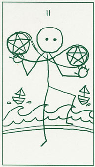 ����������� - Stick Figure Tarot - Ǯ�Ҷ� - Two Of Pentacles
