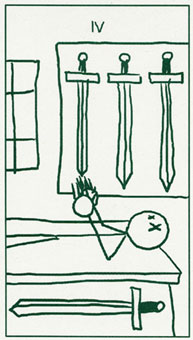 ����������� - Stick Figure Tarot - ������ - Four Of Swords