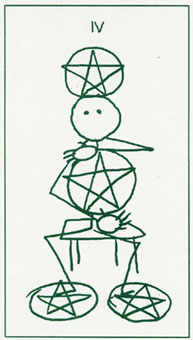 ����������� - Stick Figure Tarot - Ǯ���� - Four Of Pentacles