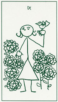����������� - Stick Figure Tarot - Ǯ�Ҿ� - Nine Of Pentacles