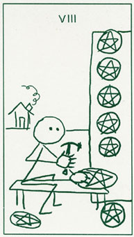 ����������� - Stick Figure Tarot - Ǯ�Ұ� - Eight Of Pentacles