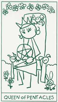����������� - Stick Figure Tarot - Ǯ������ - Queen Of Pentacles
