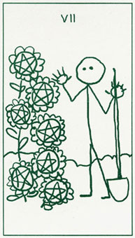 ����������� - Stick Figure Tarot - Ǯ���� - Seven Of Pentacles