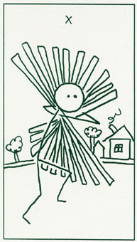 ����������� - Stick Figure Tarot - Ȩ��ʮ - Ten Of Wands