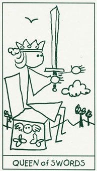 ����������� - Stick Figure Tarot - �������� - Queen Of Swords