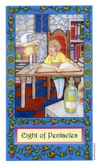 ��������� - Whimsical Tarot - Ǯ�Ұ� - Eight Of Pentacles