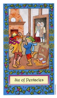 ��������� - Whimsical Tarot - Ǯ���� - Six Of Pentacles