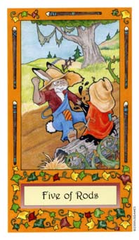 ��������� - Whimsical Tarot - Ȩ���� - Five Of Wands
